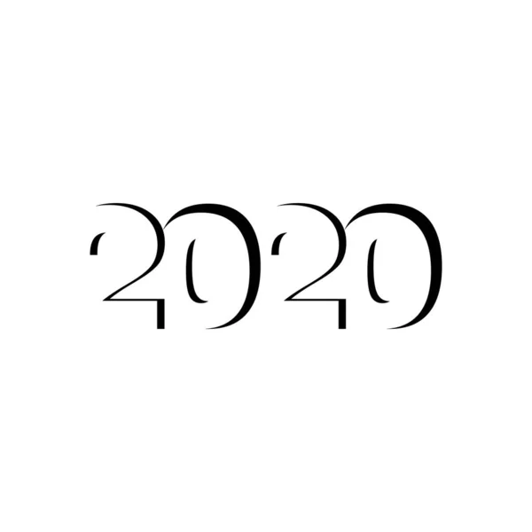 Feliz Ano Novo 2020 Logotipo Design Texto Ilustração Vetorial Vetor —  Vetores de Stock