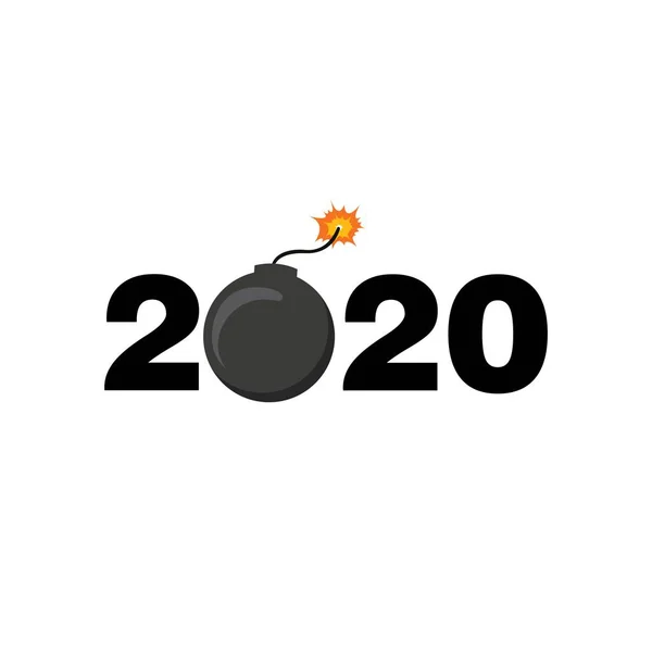 Feliz Año Nuevo 2020 Logo Diseño Texto Vector Ilustración Vector — Archivo Imágenes Vectoriales