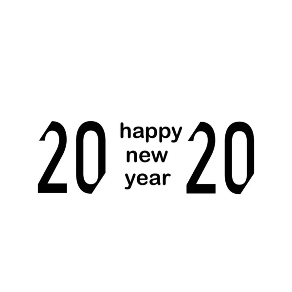 Happy New Year 2020 Logo Illustration Vectorielle Conception Texte Vecteur — Image vectorielle