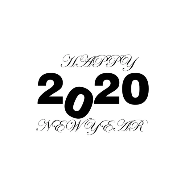 Feliz Año Nuevo 2020 Logo Diseño Texto Vector Ilustración Vector — Vector de stock