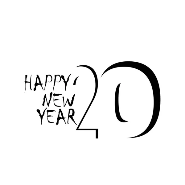 Happy New Year 2020 Logo Illustration Vectorielle Conception Texte Vecteur — Image vectorielle