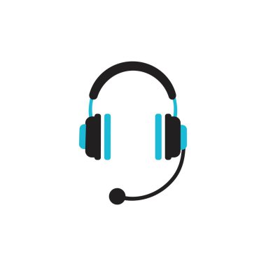 kulaklık vektör simgesi, çağrı merkezi simgesi vektör çizim tasarımı