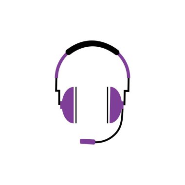 kulaklık vektör simgesi, çağrı merkezi simgesi vektör çizim tasarımı