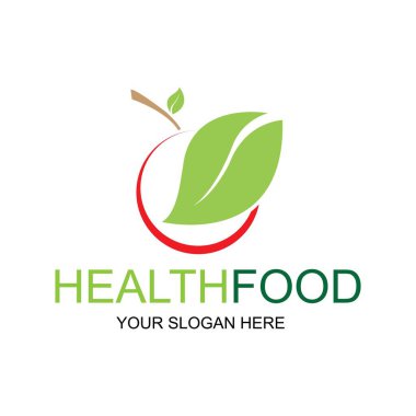 Sağlıklı gıda logosu vektör tasarımı resimleme