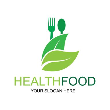 Sağlıklı gıda logosu vektör tasarımı resimleme