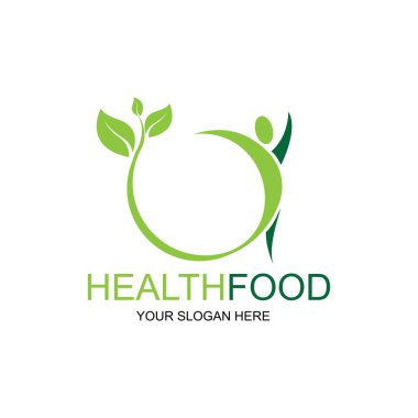 Sağlıklı gıda logosu vektör tasarımı resimleme