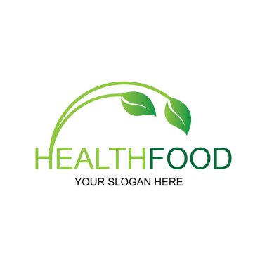 Sağlıklı gıda logosu vektör tasarımı resimleme