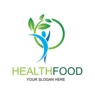 Sağlıklı gıda logosu vektör tasarımı resimleme