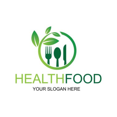Sağlıklı gıda logosu vektör tasarımı resimleme