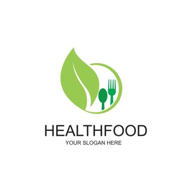 Sağlıklı gıda logosu vektör tasarımı resimleme