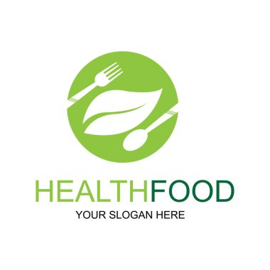Sağlıklı gıda logosu vektör tasarımı resimleme