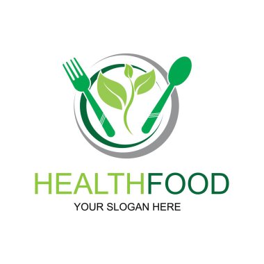 Sağlıklı gıda logosu vektör tasarımı resimleme