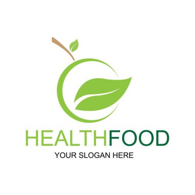 Sağlıklı gıda logosu vektör tasarımı resimleme