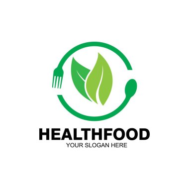 Sağlıklı gıda logosu vektör tasarımı resimleme