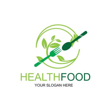 Sağlıklı gıda logosu vektör tasarımı resimleme