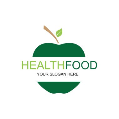 Sağlıklı gıda logosu vektör tasarımı resimleme