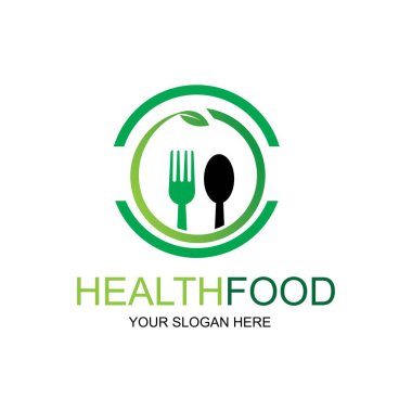 Sağlıklı gıda logosu vektör tasarımı resimleme