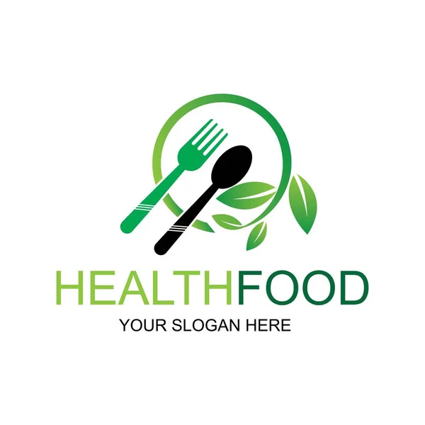 Logotipo Alimentos Saludables Diseño Vectorial Icono Ilustración — Vector de stock