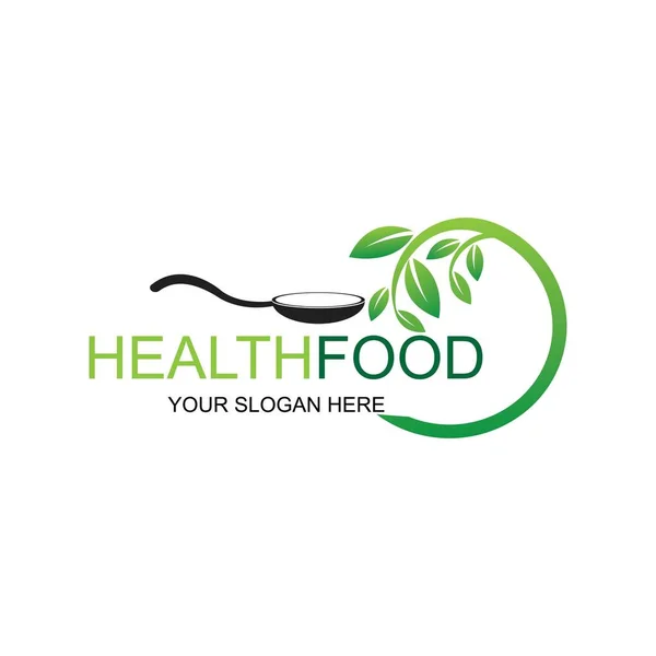 Logotipo Alimentos Saludables Diseño Vectorial Icono Ilustración — Vector de stock