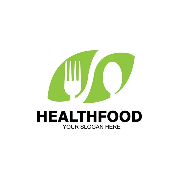 Alimento Saudável Logotipo Vetor Design Ícone Ilustração — Vetor de Stock