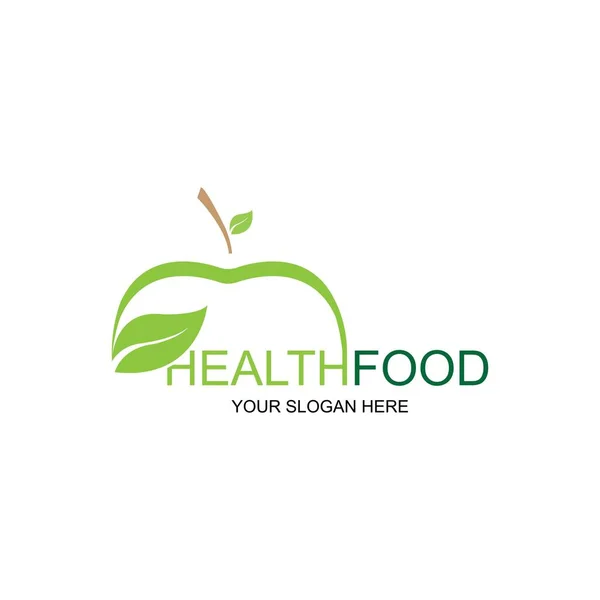 Healthy Food Logo Vector Design Icon Illustration — Stock Vector