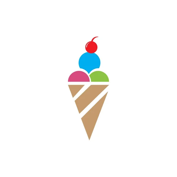 Ice Cream Logo Template Vector Icon Illustration Design — Stock Vector