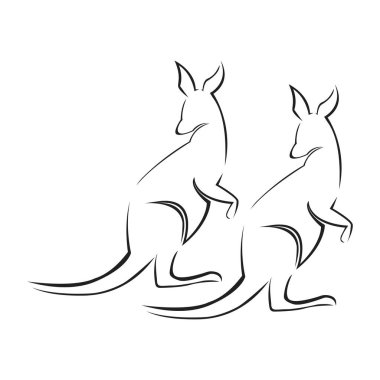 kanguru Logo Şablonu vektör çizimi tasarımı