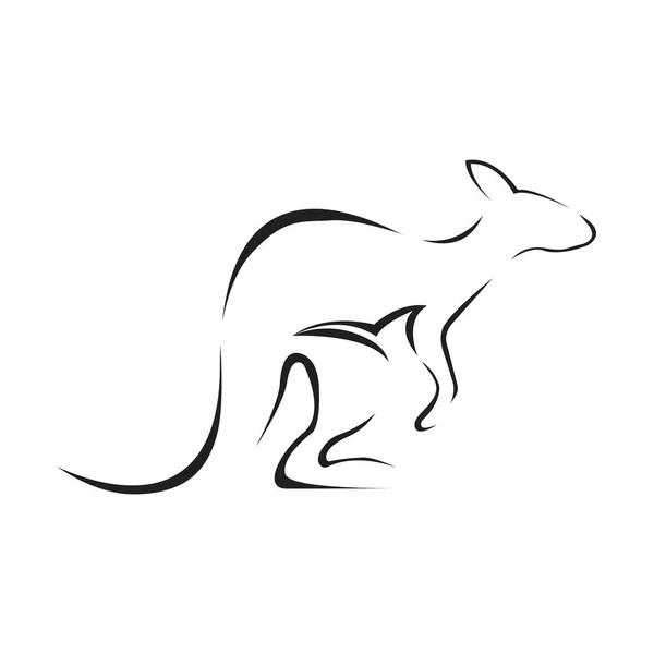 Modèle Logo Kangourou Illustration Vectorielle — Image vectorielle