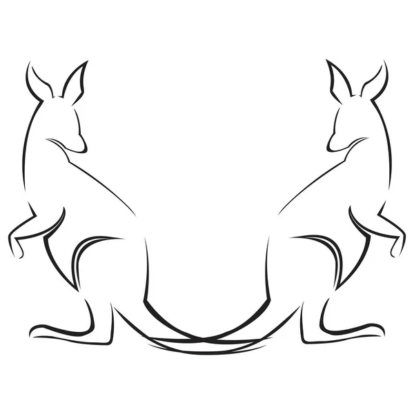 Kangaroo Logo Template Vector Illustration Design — Stock Vector