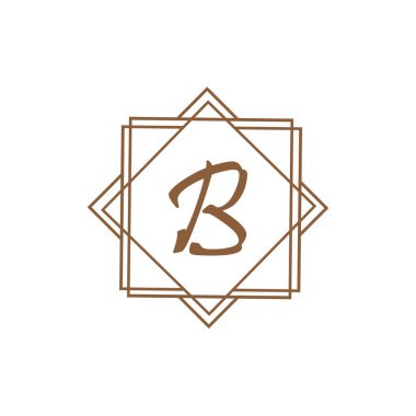B Harfi Logo Şablon vektör simgesi tasarımı