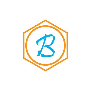 B Harfi Logo Şablon vektör simgesi tasarımı