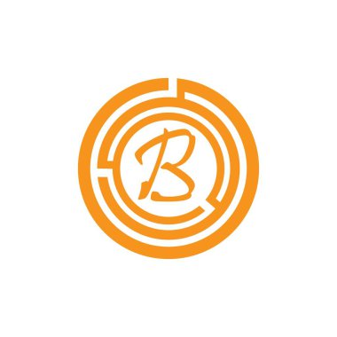 B Harfi Logo Şablon vektör simgesi tasarımı