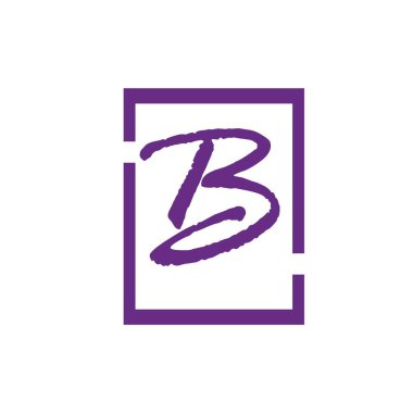 B Harfi Logo Şablon vektör simgesi tasarımı