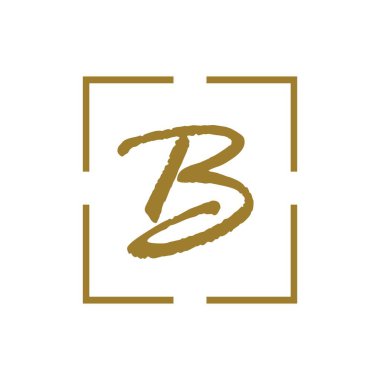 B Harfi Logo Şablon vektör simgesi tasarımı