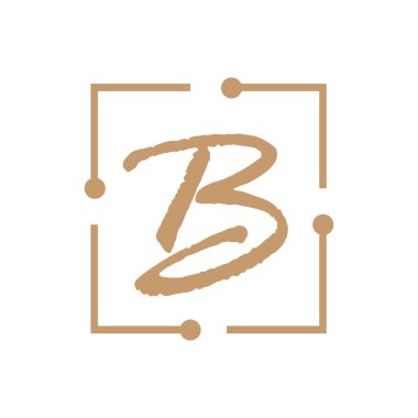 B Harfi Logo Şablon vektör simgesi tasarımı