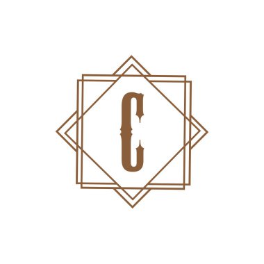 C Harfi Logo Şablon vektör simgesi tasarımı