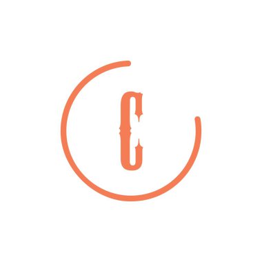 C Harfi Logo Şablon vektör simgesi tasarımı