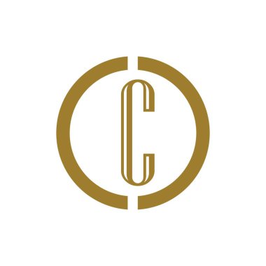 C Harfi Logo Şablon vektör simgesi tasarımı