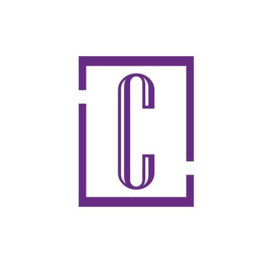 C Harfi Logo Şablon vektör simgesi tasarımı