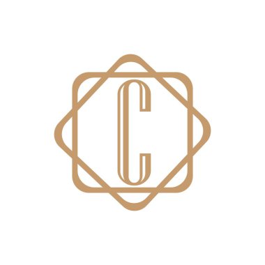 C Harfi Logo Şablon vektör simgesi tasarımı