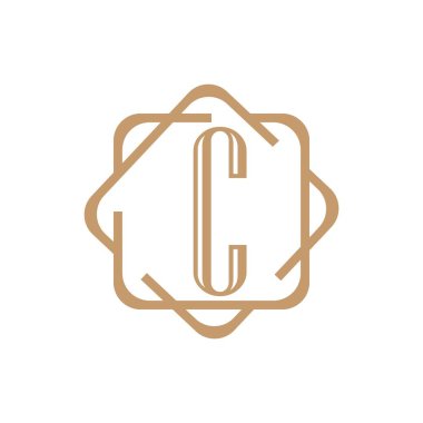 C Harfi Logo Şablon vektör simgesi tasarımı