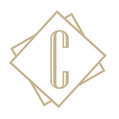 C Harfi Logo Şablon vektör simgesi tasarımı