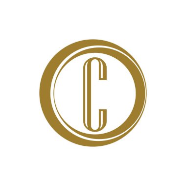 C Harfi Logo Şablon vektör simgesi tasarımı