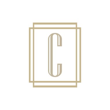 C Harfi Logo Şablon vektör simgesi tasarımı