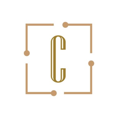 C Harfi Logo Şablon vektör simgesi tasarımı
