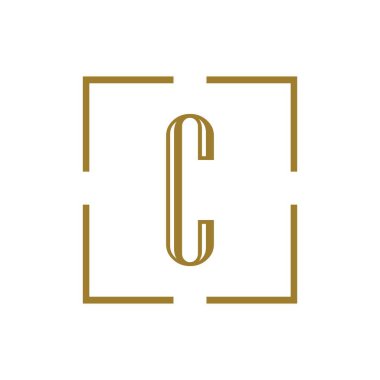 C Harfi Logo Şablon vektör simgesi tasarımı