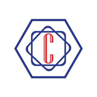 C Harfi Logo Şablon vektör simgesi tasarımı
