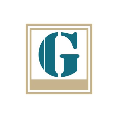 Uygulamanız veya şirket kimliğiniz için G harfi logo tasarım şablonu ögeleri