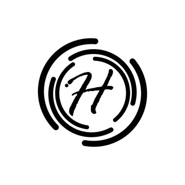 H harfi logo ikonu vektör tasarım şablonu elementleri