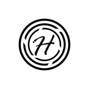 H harfi logo ikonu vektör tasarım şablonu elementleri